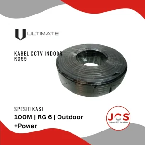 KABEL CCTV OUTDOOR COAXIAL HITAM WITH POWER 100M- RG6