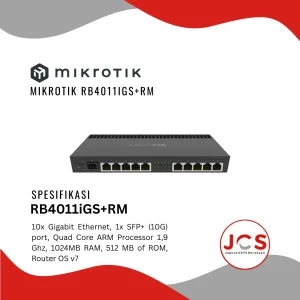 ROUTER MIKROTIK RB4011iGS+RM ARM - 10 Port Gigabit Router