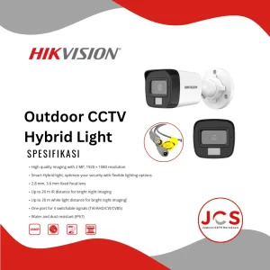CCTV ANALOG HIKVISION OUTDOOR SMART HYBRID LIGHT COLOR VU BULLET - 2MP FULL HD