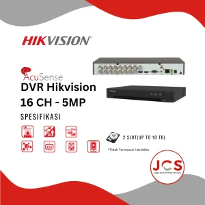 DVR CCTV HIKVISION ACUSENSE 16 CHANNEL - 5MP 3K H.265
