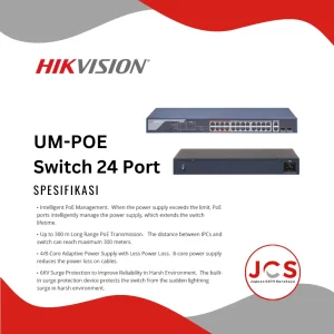 UNMANAGED POE SWITCH CCTV HIKVISION 16 PORT + 1 UPLINK 10/100Mbps